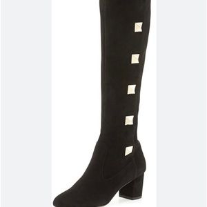 Valentino rock stud over the knee suede boot. Black. Gently used